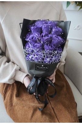 [現貨發售] Eternal Florist - 石鹼香皂永生花束21朵連禮盒 / Violet